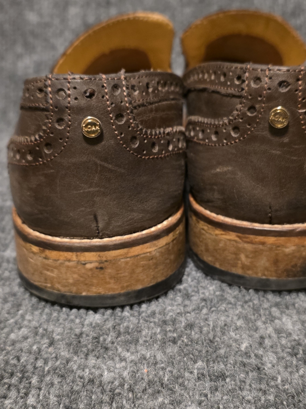 NOAK Men's Brown Leather Tassel Loafers Brogue Dress Shoes Size 10 - Picture 3 of 7